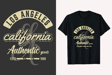 Los angeles california authintic typography sweet tee shirt design graphic. © Raju