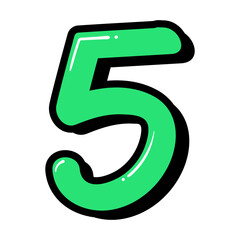 Illustration of Number Five Vector design