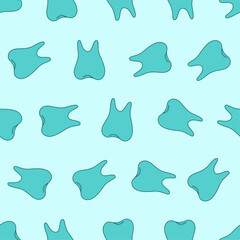 Flat line tooth seamless pattern. Suitable for backgrounds, wallpapers, fabrics, textiles, wrapping papers, printed materials, and many more. Editable vector.