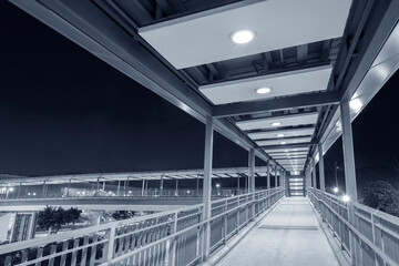 Empty Pedestrian Walkway at night
