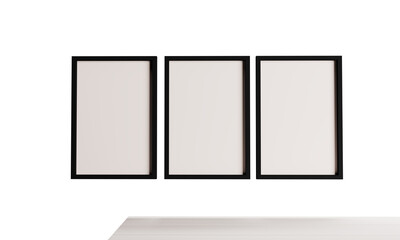 Blank white frame realistic icon 3d illustration.	