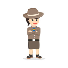 girl scout pose design character on white background