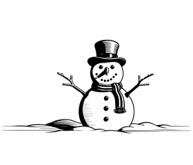 snowman on white background vector graphics