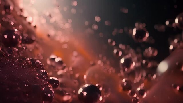 An aweinspiring view of the tiny bubbles of carbon dioxide that form and disintegrate in the depths of the wine.