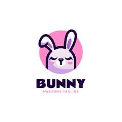 Obraz na płótnie Canvas Vector Logo Illustration Bunny Simple Mascot Style.