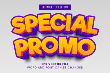 Special promo 3d editable text effect. Discount promotion text style