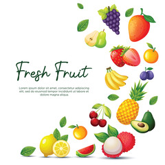 Fresh fruit frame. Background design