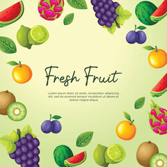 Fresh fruit frame. Background design