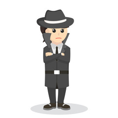 spy woman pose design character on white background