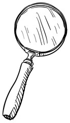magnifying glass handdrawn illustration