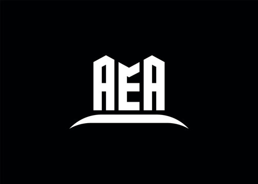 AEA letter logo design on creative BLACK background.