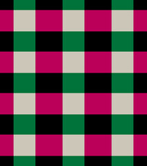 Green Pink and Tan Gingham Seamless Pattern
