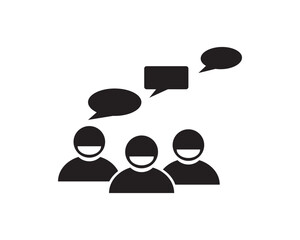 Group people talking meeting bubble icon vector design illustration