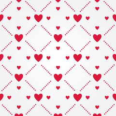 Valentine's heart seamless pattern, decorative wallpaper. simple vector heart icon. design for greeting cards, posters, social media, gift wrapping.
