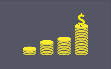 ドル硬貨のコイン積立上昇グラフ