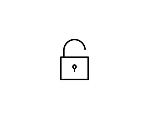 Open lock security icon vector symbol design illustration