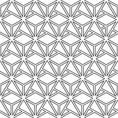 Seamless geometric background for your designs. Modern vector silver ornament. Geometric abstract pattern - 695187476