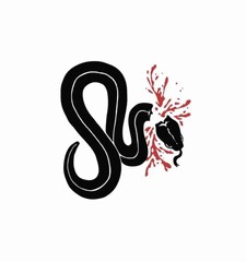 Obraz premium black and white clef , Snaks , Background White Snaks