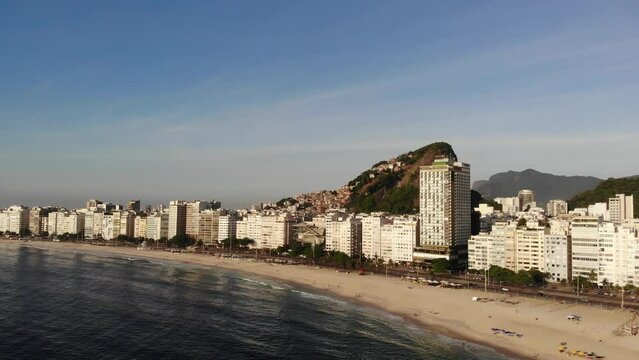 Drone footage of Copacabana Rio de Janeiro Brazil Boulevard 4k