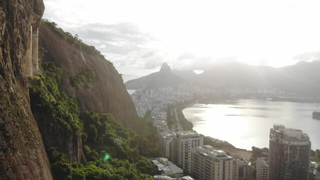 Drone footage of Copacabana Rio de Janeiro Brazil