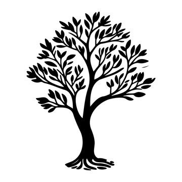 Tamarind Icon hand draw black colour tree logo symbol perfect.