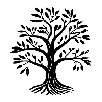 Tamarind Icon hand draw black colour tree logo symbol perfect.