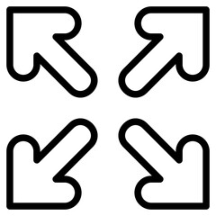 Zoom In Arrow Outline Icon