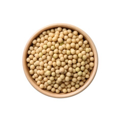 Soybeans in bowl isolated on transparent background