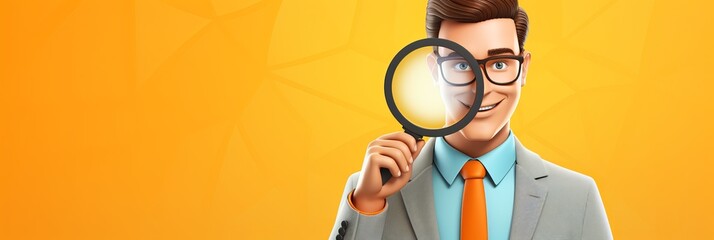 Magnifying Glass Finding a New Employee. Searching for a new Job, We Are Hiring, Job Vancancy Concept, Recruitment - obrazy, fototapety, plakaty