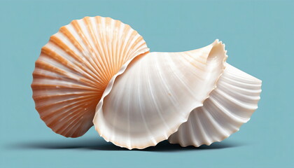 Minimalist Marvel: A Close-Up Illustration of a Cute Seashell