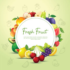 Fruit social media background post
