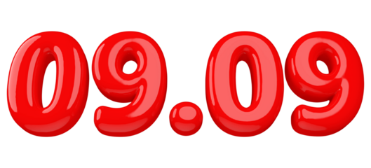 09.09 sale promotion red number 3d render