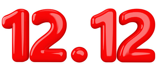 12.12 sale promotion red number 3d render