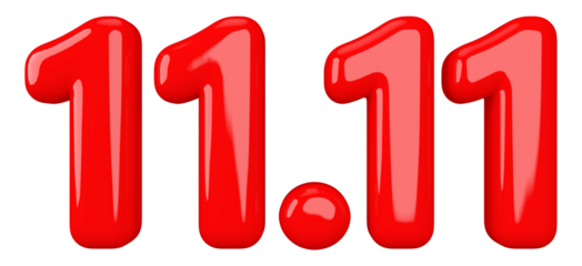 11.11 sale promotion red number 3d render