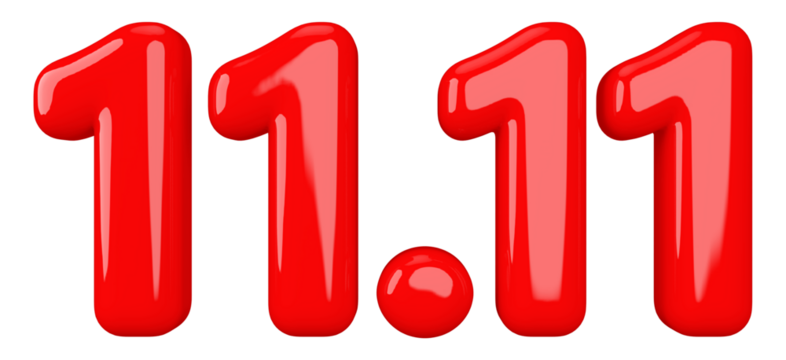 11.11 sale promotion red number 3d render