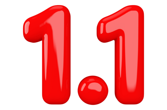 1.1 sale promotion red number 3d render
