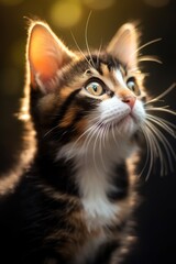 Portrait of Cute Kitten looking up