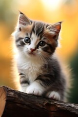 Cute kitten looking at y ou