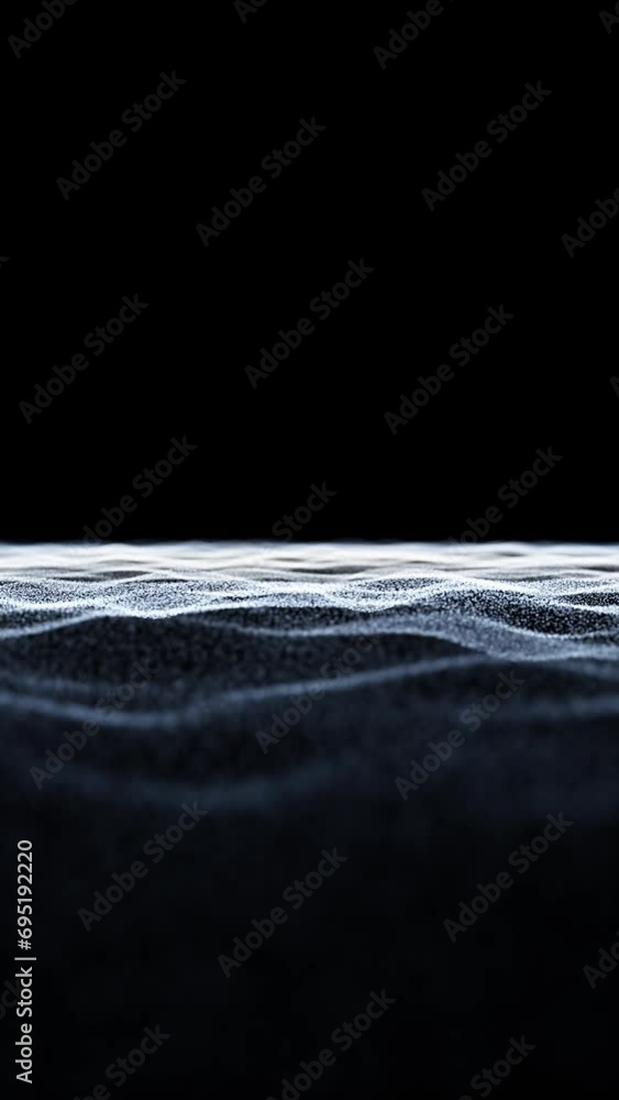 Aufkleber slow motion abstract dotted waves loop vertical background.
