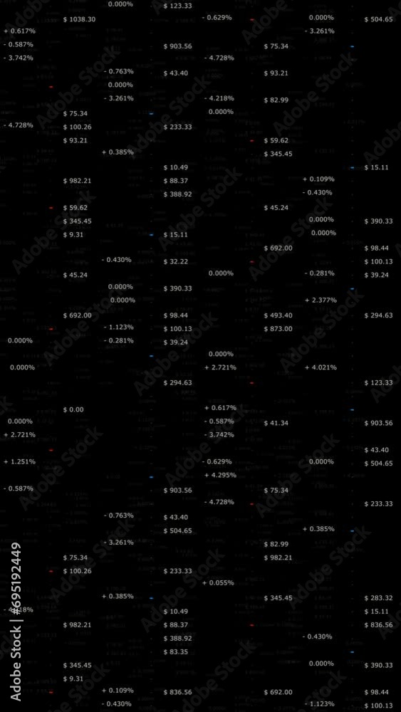 Poster dynamic business numerical currency table background. vertical up travel data animation.
