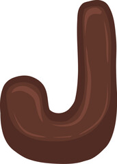 Brown Chocolate Alphabet Letter J