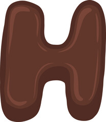 Brown Chocolate Alphabet Letter H