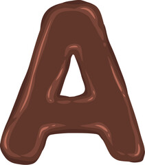 Brown Chocolate Alphabet Letter A