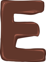 Brown Chocolate Alphabet Letter E