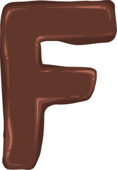 Brown Chocolate Alphabet Letter F