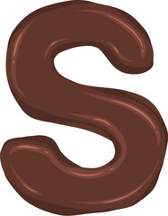 Brown Chocolate Alphabet Letter S