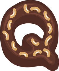 Chocolate Dessert Alphabet Letter Q