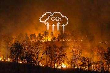 Climate change, wildfires release carbon dioxide (CO2) emissions and other greenhouse gases (GHG)...