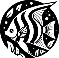 Fototapeta na wymiar Peppermint Angelfish icon 1