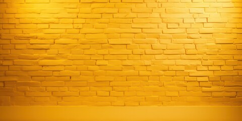 Bright yellow colored brick wall background, beautifully enhanced by the interplay of light and shadows with a defocused effect